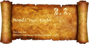 Neményi Kada névjegykártya